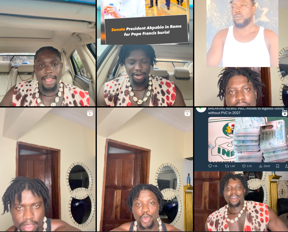 Collage of Very Dark Man social posts